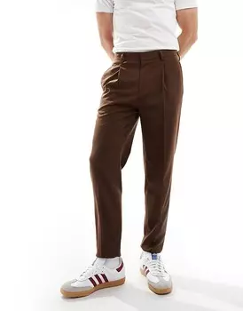Коричневые зауженные джоггеры ASOS DESIGN