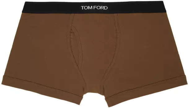 Коричневые жаккардовые боксеры TOM FORD