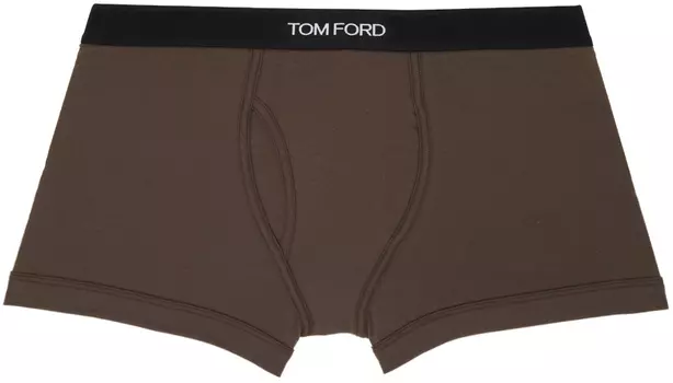 Коричневые жаккардовые боксеры TOM FORD