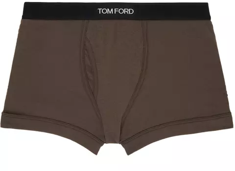 Коричневые жаккардовые боксеры TOM FORD