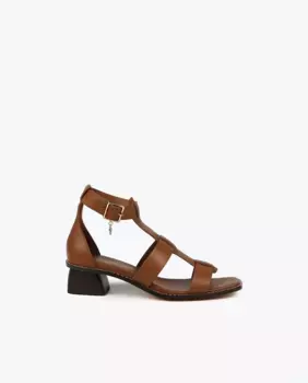 Коричневые женские босоножки на каблуке с пряжкой Lola Casademunt, коричневый