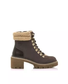 Коричневые женские ботильоны с меховой отделкой на щиколотке Mustang, коричневый