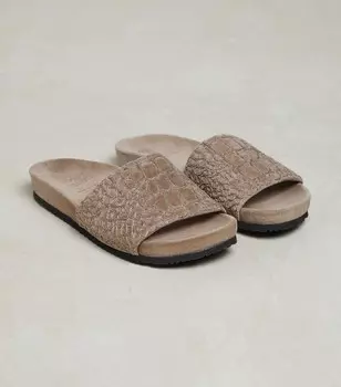 Коричневые женские кожаные шлепанцы Brunello Cucinelli New Ice