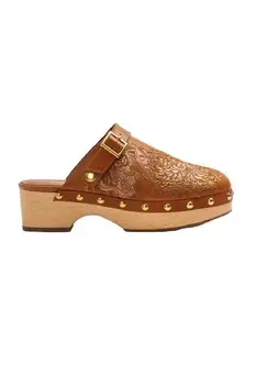 Коричневые женские моно-сабо в тон сабо Johnny Was, коричневый