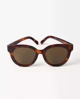 Коричневые женские солнцезащитные очки Parfois с защитой от ультрафиолета и формой бабочки с животным принтом