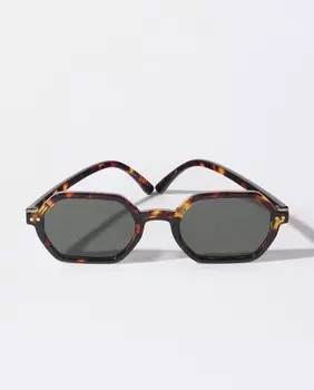 Коричневые женские солнцезащитные очки Parfois шестиугольной формы с защитой от ультрафиолета Parfois, коричневый