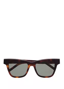 Коричневые женские солнцезащитные очки с черепаховым узором Saint Laurent