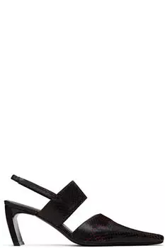 Коричневые змеиные мюли KNWLS