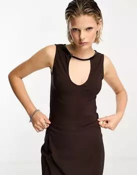 Коричневый бенгальский топ с ремешками COLLUSION