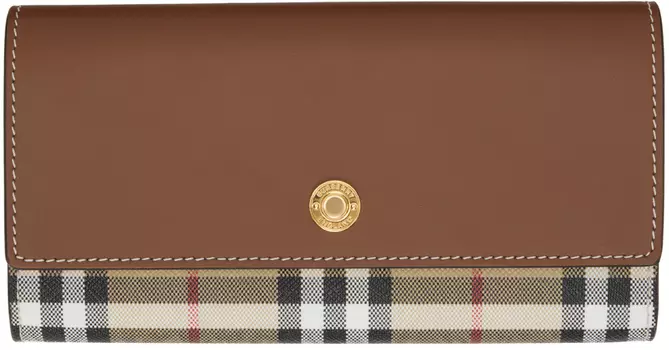 Коричневый бумажник в винтажную клетку Burberry