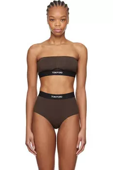 Коричневый бюстгальтер-бандо из модала Signature TOM FORD