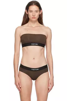 Коричневый бюстгальтер-бандо из модала Signature TOM FORD