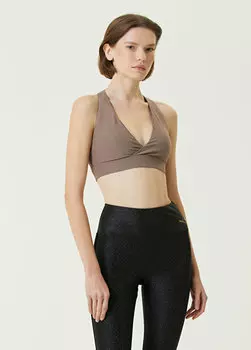 Коричневый бюстгальтер-кроссовер yogini mid impact Puma
