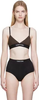 Коричневый бюстгальтер с треугольными чашечками TOM FORD