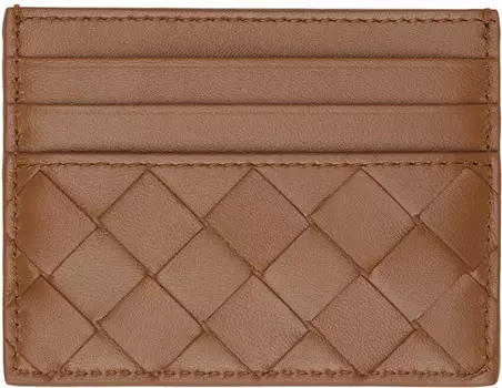 Коричневый держатель для карт Intrecciato Bottega Veneta