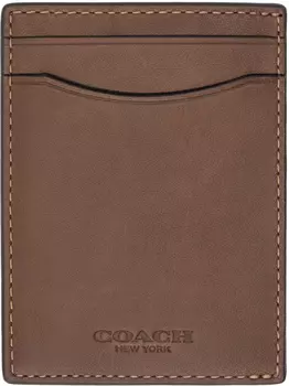 Коричневый держатель для карт с зажимом для денег Coach 1941