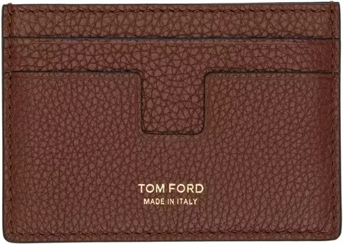 Коричневый держатель для карт с зажимом для денег TOM FORD