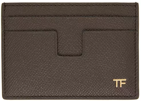 Коричневый держатель для карт с зажимом для денег TOM FORD