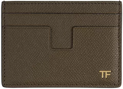 Коричневый держатель для карт с зажимом для денег TOM FORD