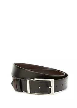 Коричневый двусторонний мужской кожаный ремень Beymen Club, черный