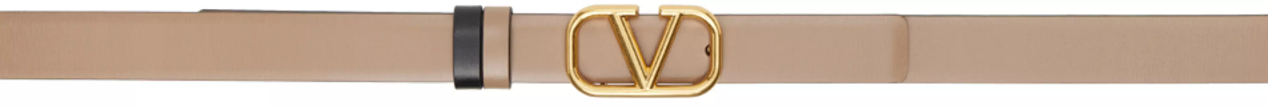 Коричневый двусторонний ремень с логотипом Valentino Garavani