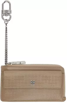 Коричневый футляр для карт с тисненым логотипом на молнии Givenchy
