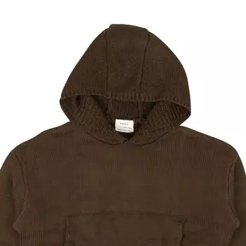 Коричневый хлопковый вязаный пуловер Laze с капюшоном Rhude, коричневый