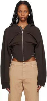 Коричневый худи с корсетом Mugler