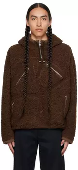 Коричневый худи с принтом «пазл» WYNN HAMLYN