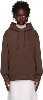 Коричневый худи с вышивкой J KOO