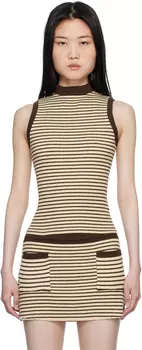 Коричневый и бежевый Mila без рукавов трикотажный свитер Frankies Bikinis