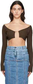 Коричневый Кардиган Le Chouchou La Maille Pralu Темный Jacquemus