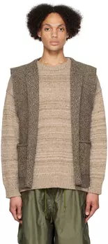 Коричневый кардиган с закрученными краями Satta