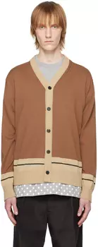 Коричневый кардиган в полоску Comme des Garçons Homme