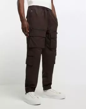 Коричневый карго с несколькими карманами River Island