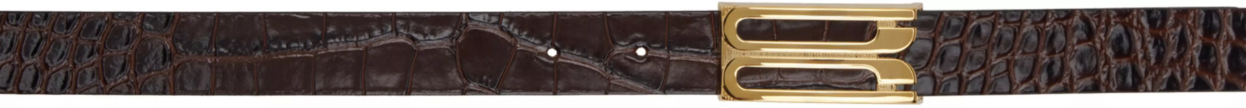 Коричневый каркасный ремень Victoria Beckham