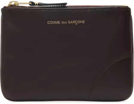 Коричневый клатч на молнии Comme des Garons