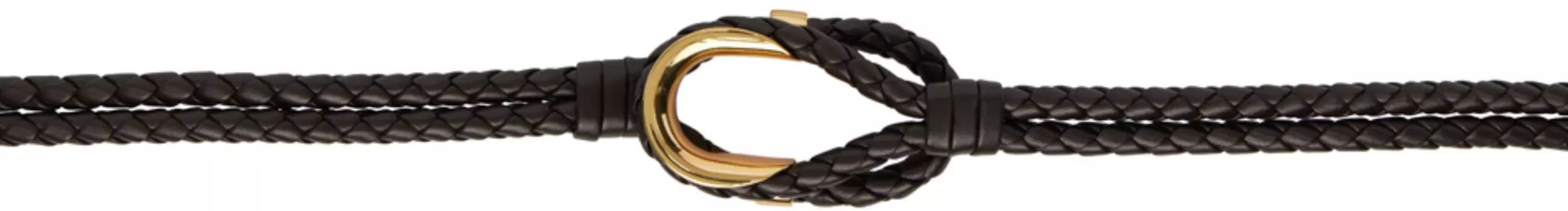 Коричневый коаксиальный ремень Bottega Veneta