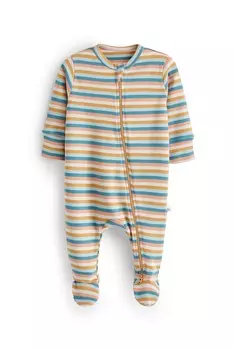 Коричневый/ комбинезон на молнии из органического хлопка Kidly, синий