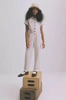 Коричневый комбинезон в практичном стиле Abercrombie & Fitch, коричневый