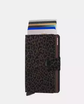 Коричневый кожаный держатель для карт Leo с защитой RFID Secrid