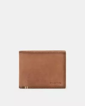 Коричневый кожаный кошелек с монетницей Dustin, коричневый
