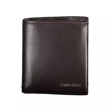 Коричневый кожаный мужской кошелек Calvin Klein
