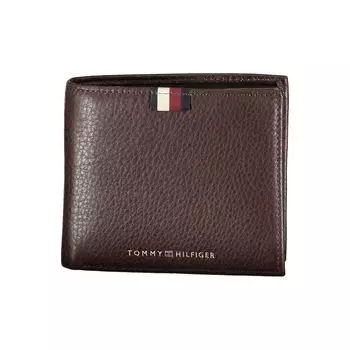 Коричневый кожаный мужской кошелек Tommy Hilfiger