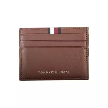 Коричневый кожаный мужской кошелек Tommy Hilfiger