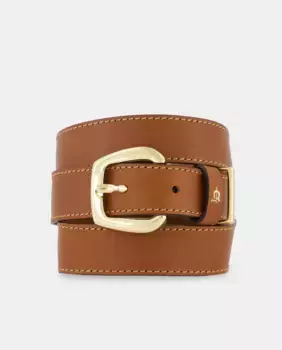 Коричневый кожаный ремень с двойной булавкой El Caballo, коричневый