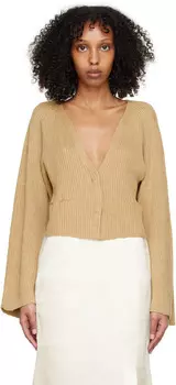 Коричневый льняной кардиган Mame Kurogouchi