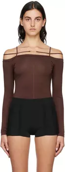 Коричневый Le Papier 'Le T-Shirt Sierra' Футболка с длинным рукавом Jacquemus