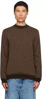 Коричневый мини-свитер с монограммой Balmain