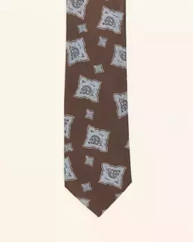 Коричневый мужской галстук с принтом PuroEgo, коричневый
